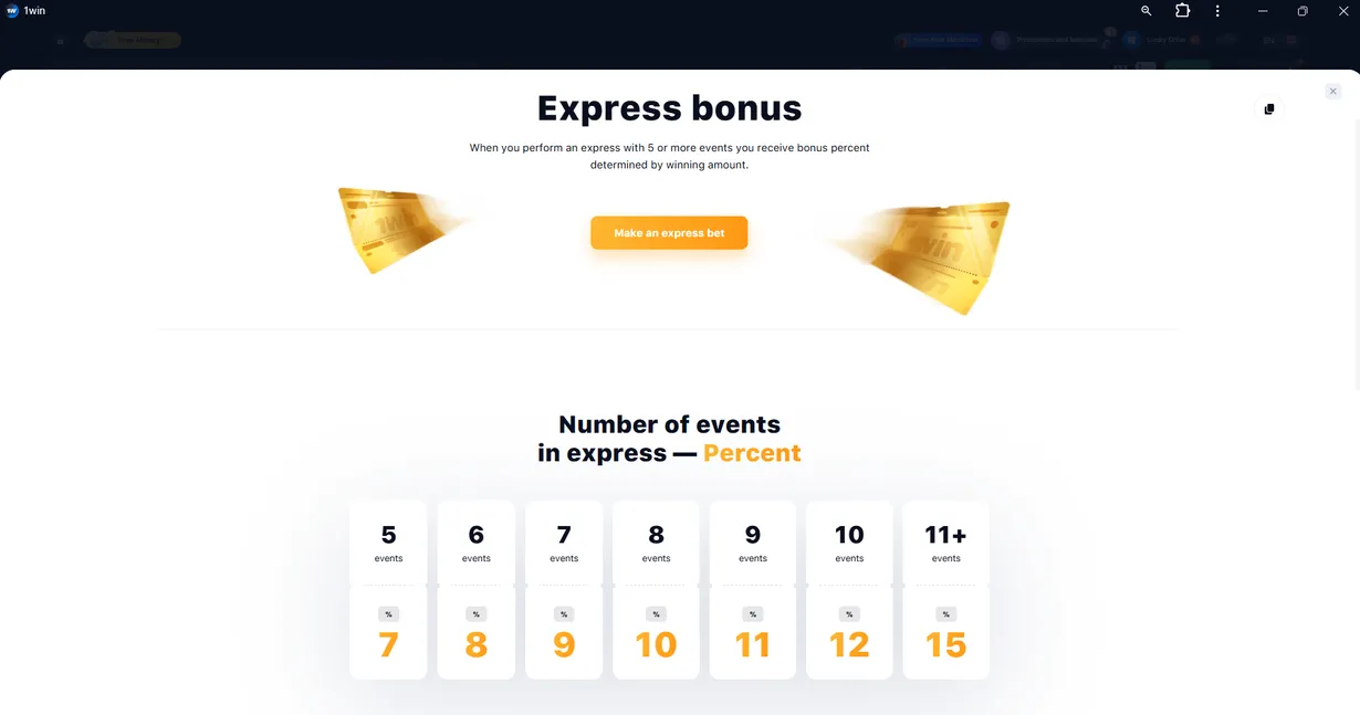 1win bonus